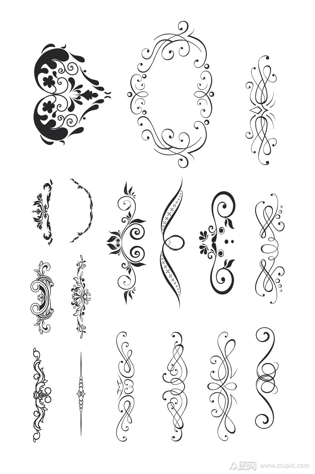 花卉花纹边框装饰元素