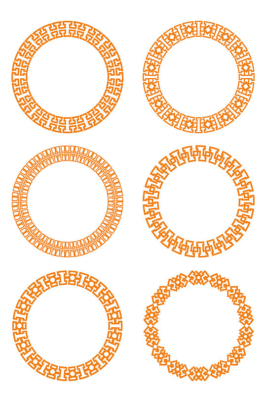 圆形镂空花纹边框