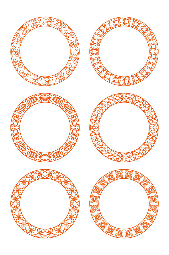 圆形镂空花纹图案