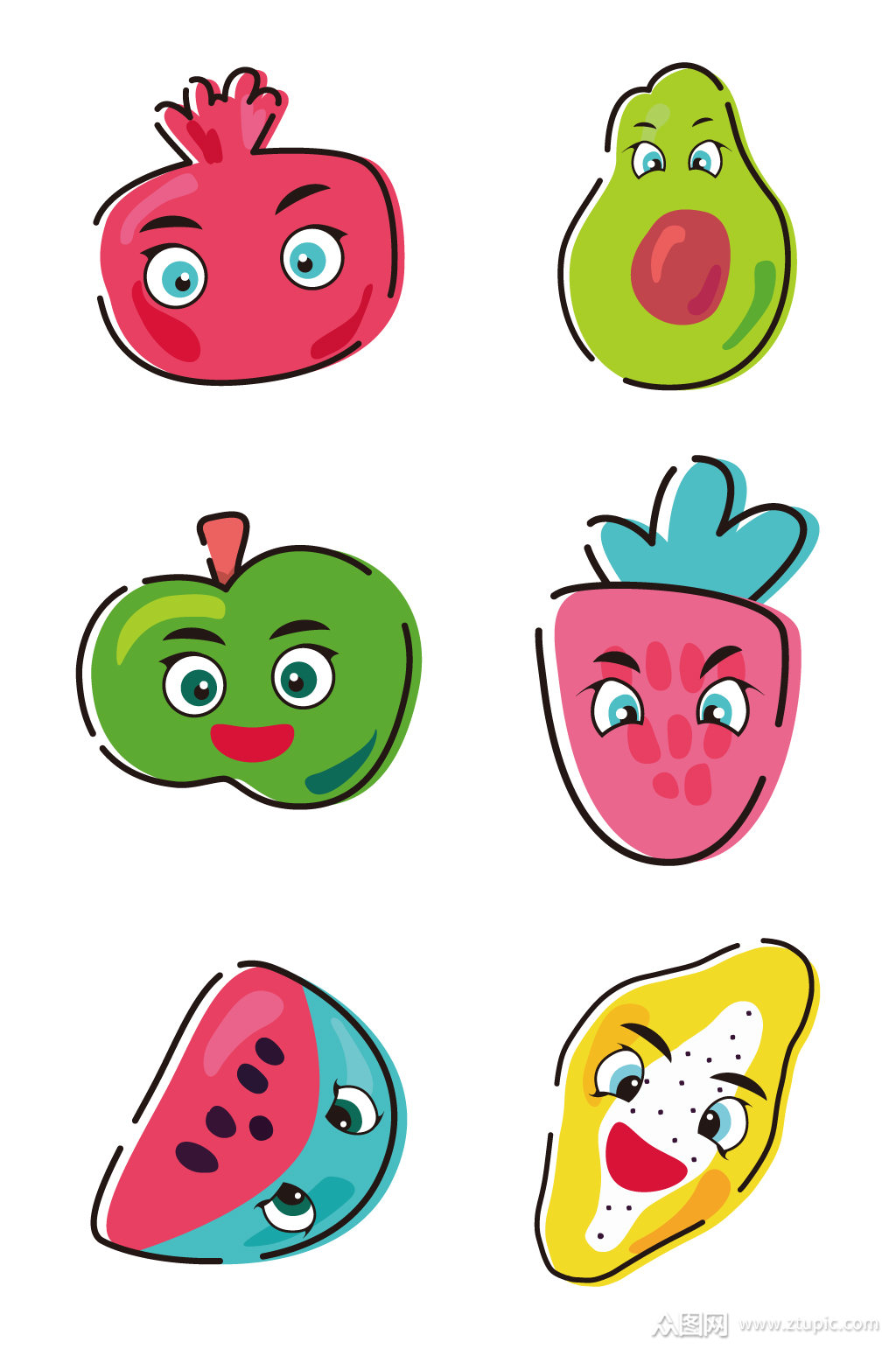 卡通水果表情包图案