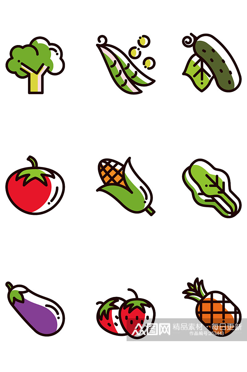 蔬菜水果玉米青菜素材