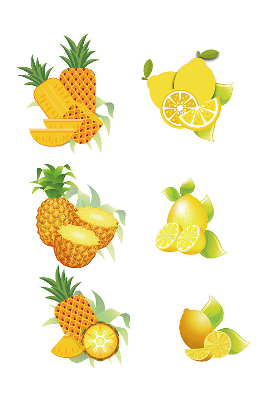 水果菠萝柠檬图片