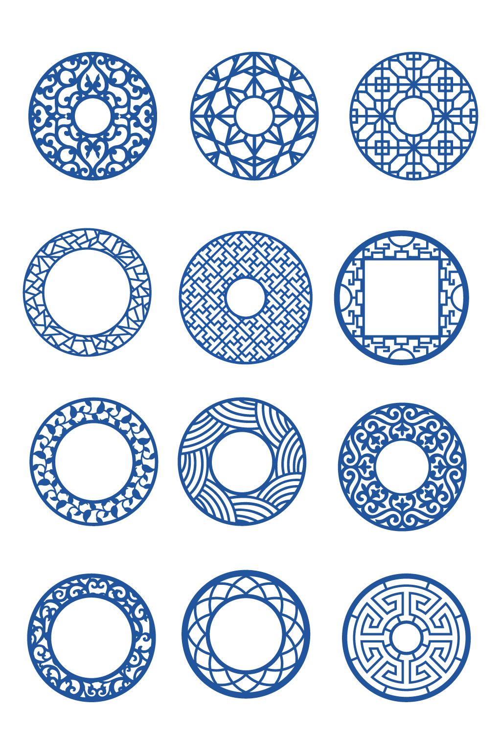 圆形中国风花纹设计