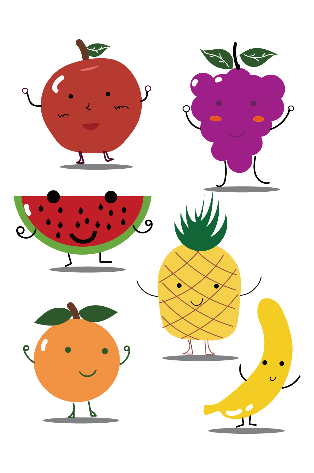 卡通手绘甜品水果素材