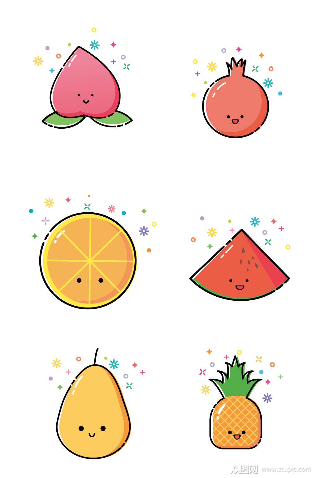 矢量水果卡通水果