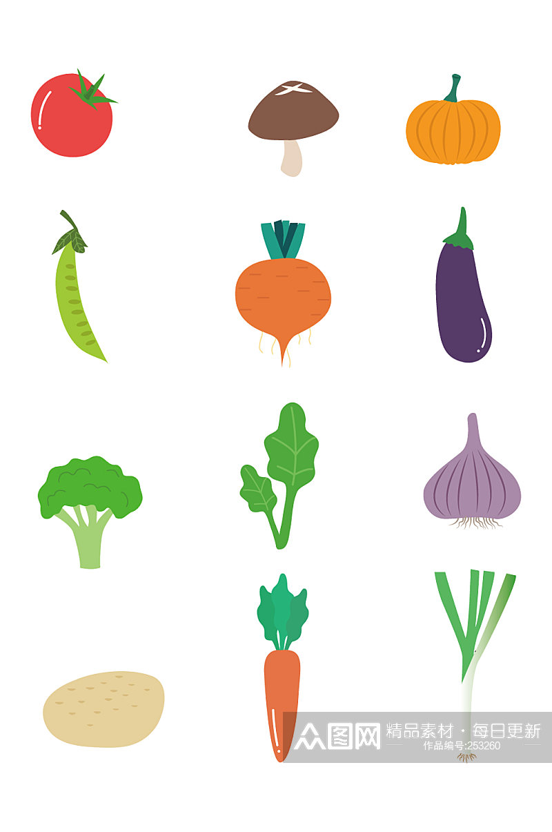 水果素材蔬菜插画素材