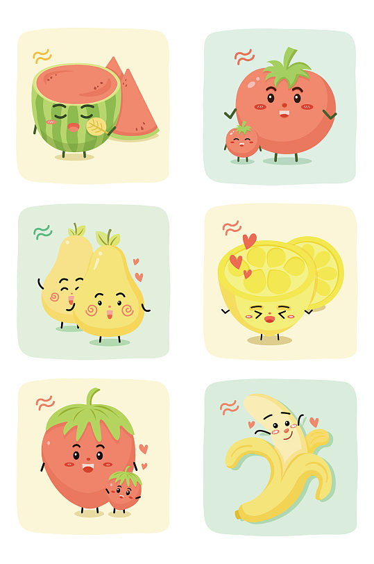 卡通水果萌表情包