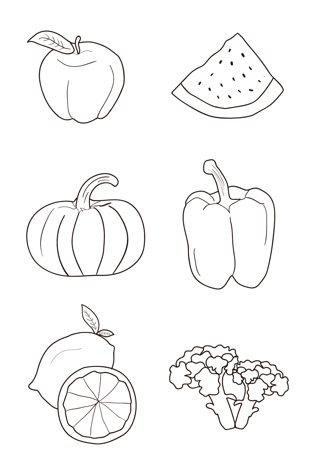 线描手绘水果图案