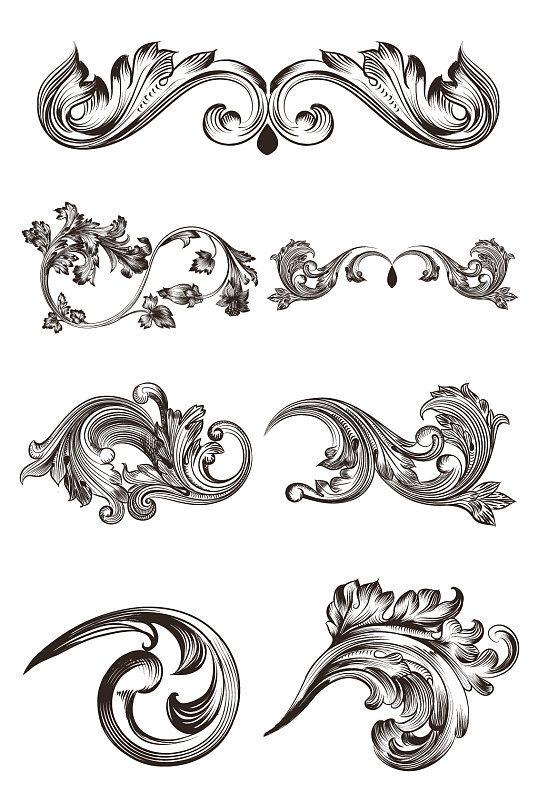 经典素描欧式花纹边框