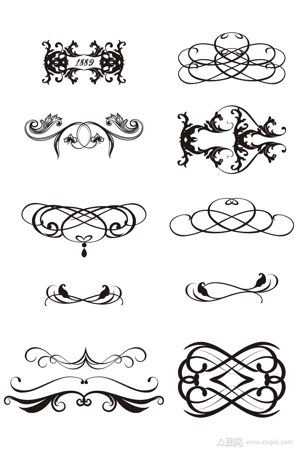 线形欧式花纹图案素材