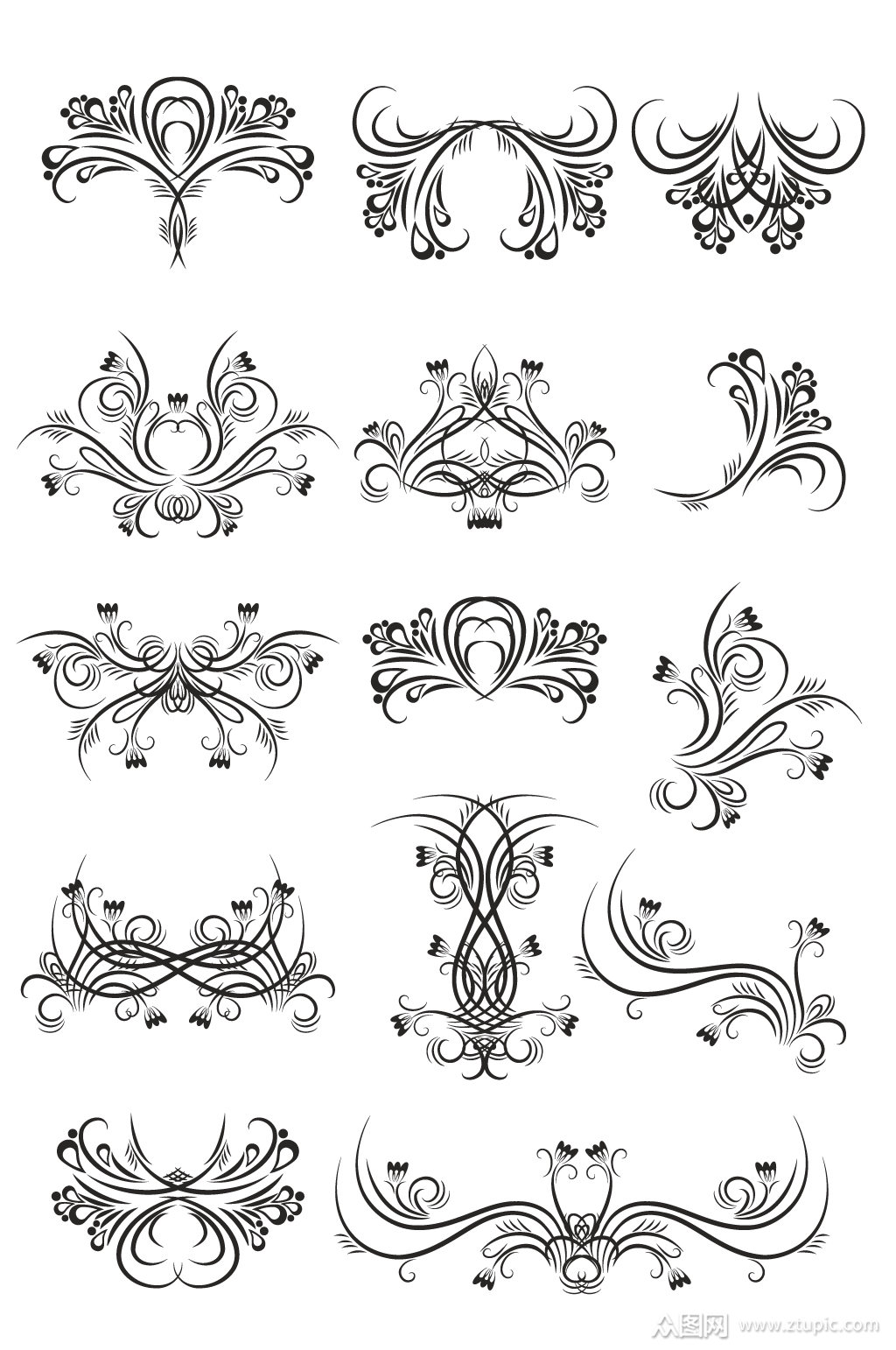 欧式花卉花纹装饰素材