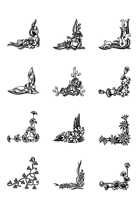 边角镂空花纹图案