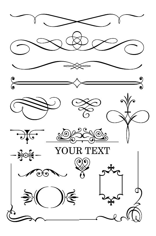 手绘欧式花纹框架