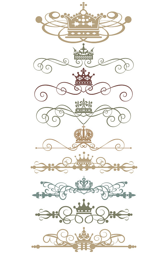 欧式皇冠花纹设计图