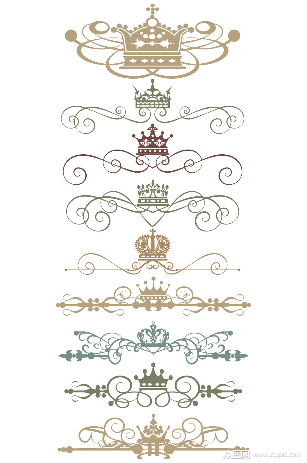 欧式皇冠花纹设计图