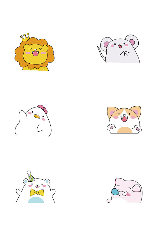 卡通可爱动物猫头