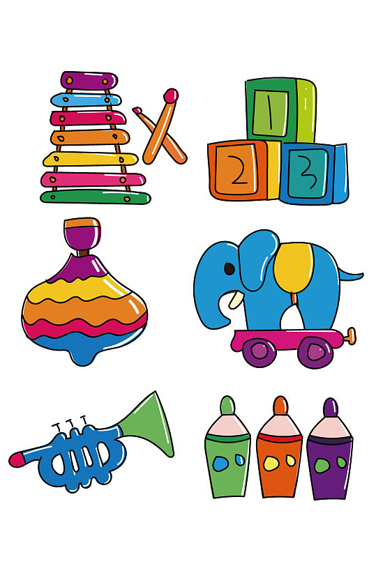 卡通彩绘玩具图案