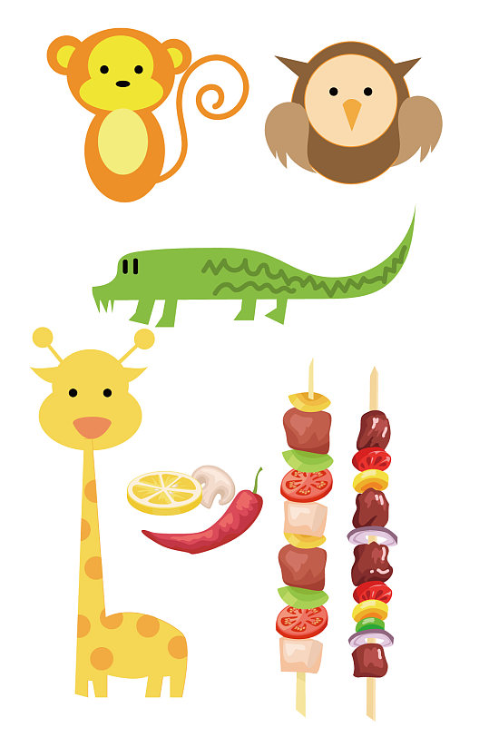 卡通动物长颈鹿素材