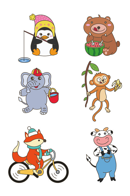 卡通动物运动矢量