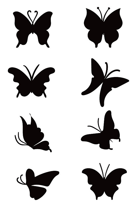 蝴蝶剪影免扣素材-众图网