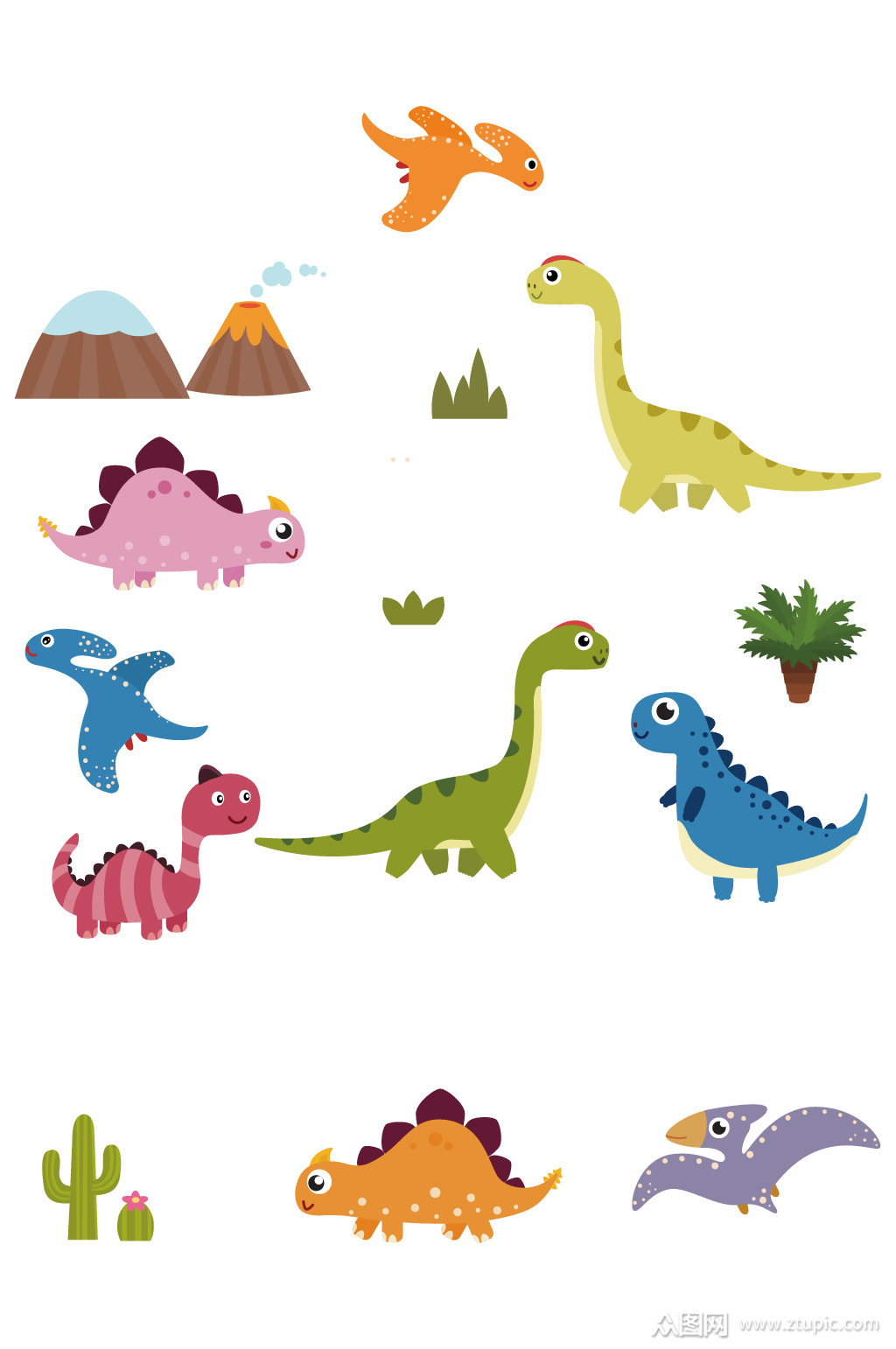 创意个性卡通可爱动物矢量