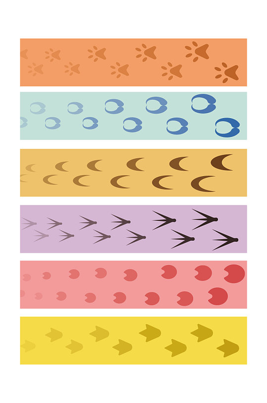 动物脚印底纹元素牛蹄印