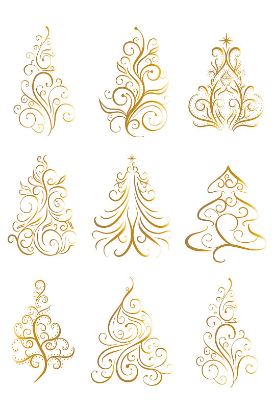 矢量金色花纹装饰元素