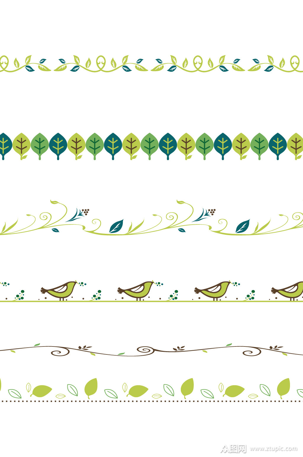 手绘植物花纹花边装饰
