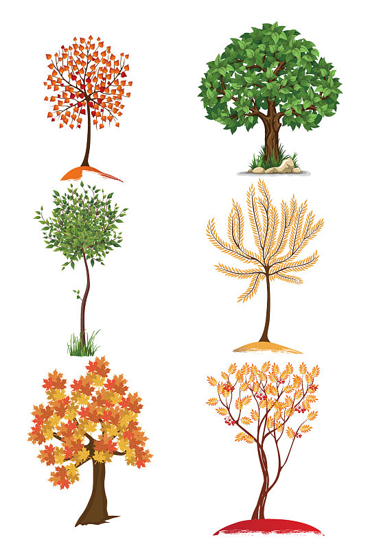许愿树素材绿化树素材 大树矢量图