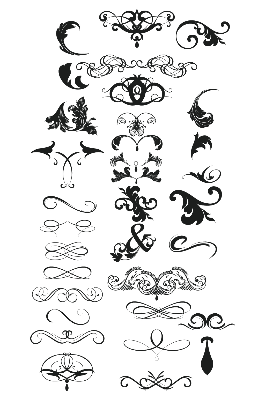 现代创意花边手绘花纹