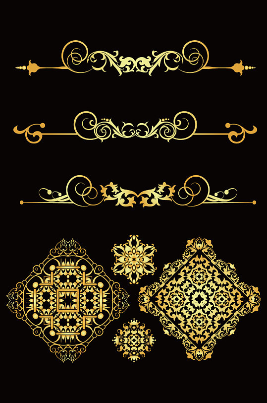 金色欧式花纹图案