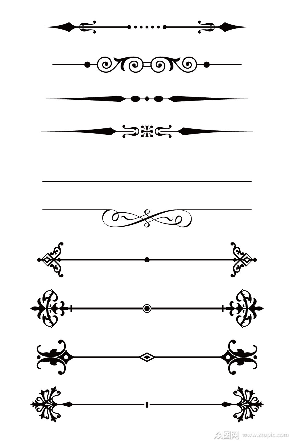 古典欧式花纹分割线素材