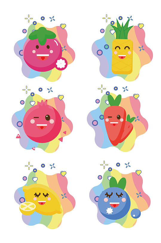 彩虹水果可爱图标