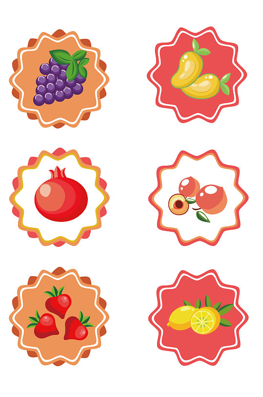 圆形水果简约图标