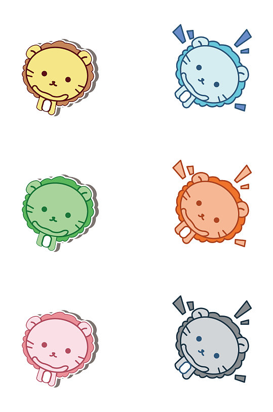 小清新动物手绘可爱狮子