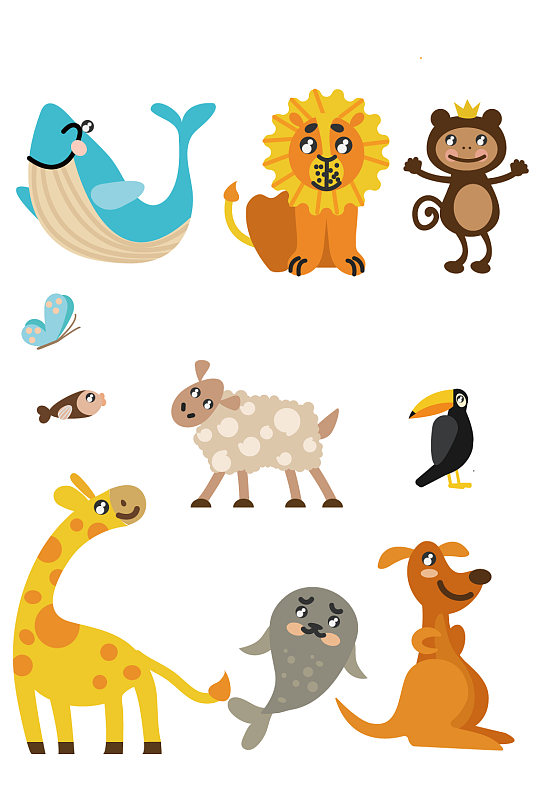 长颈鹿狮子猴子图片