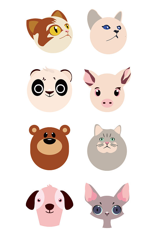 猫咪熊猫动物头像