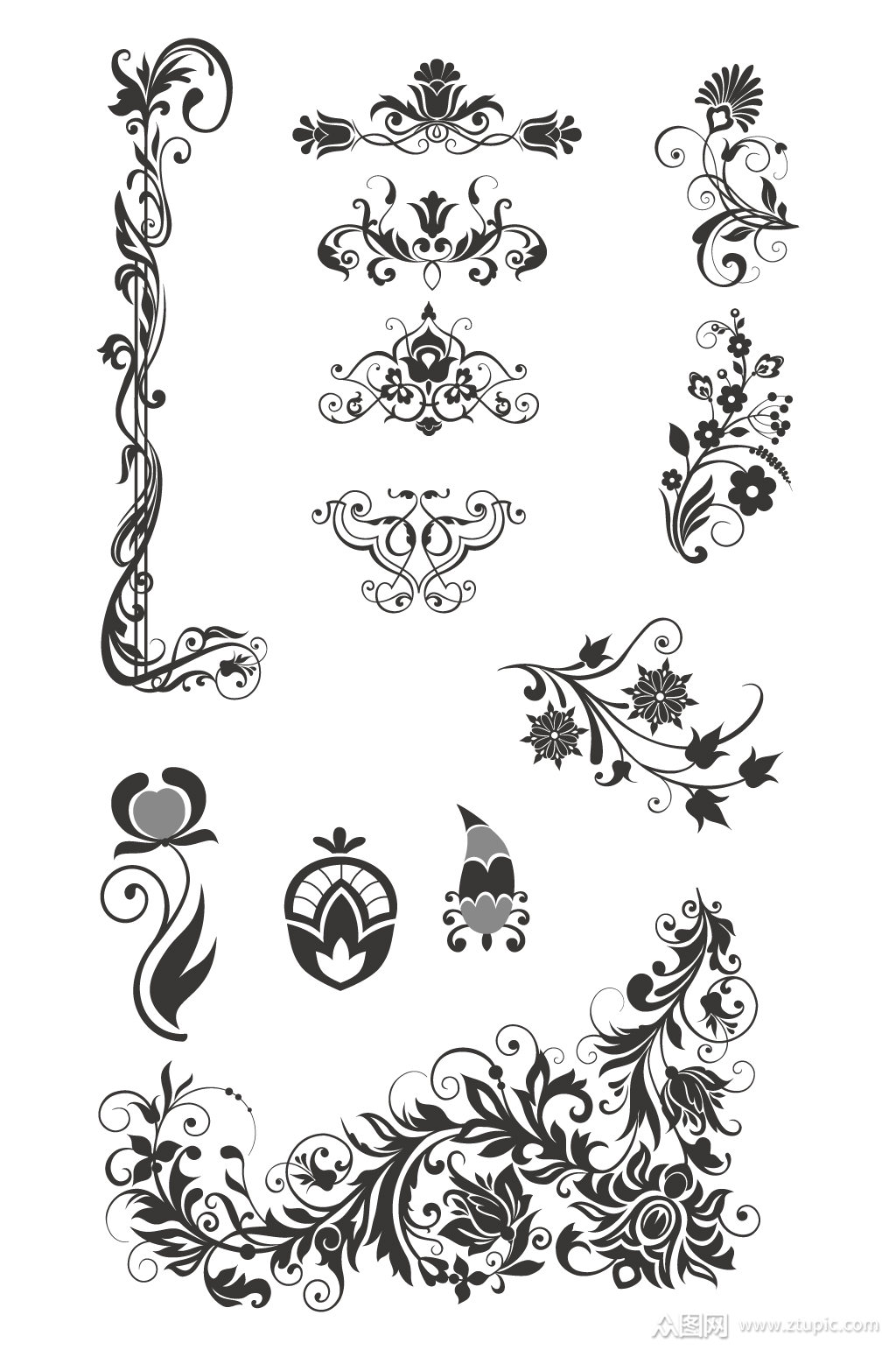 欧式花纹藤蔓分割线素材