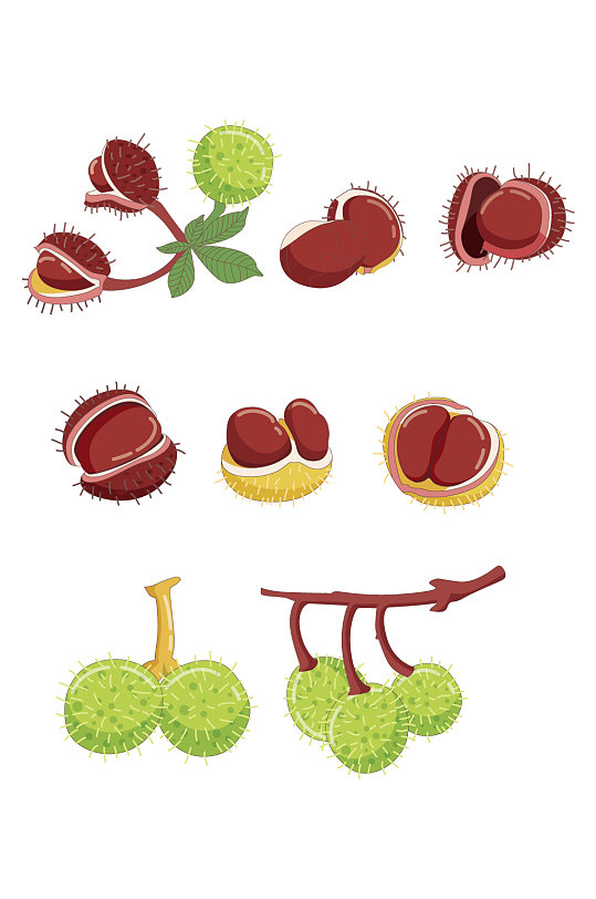 卡通野果图案元素