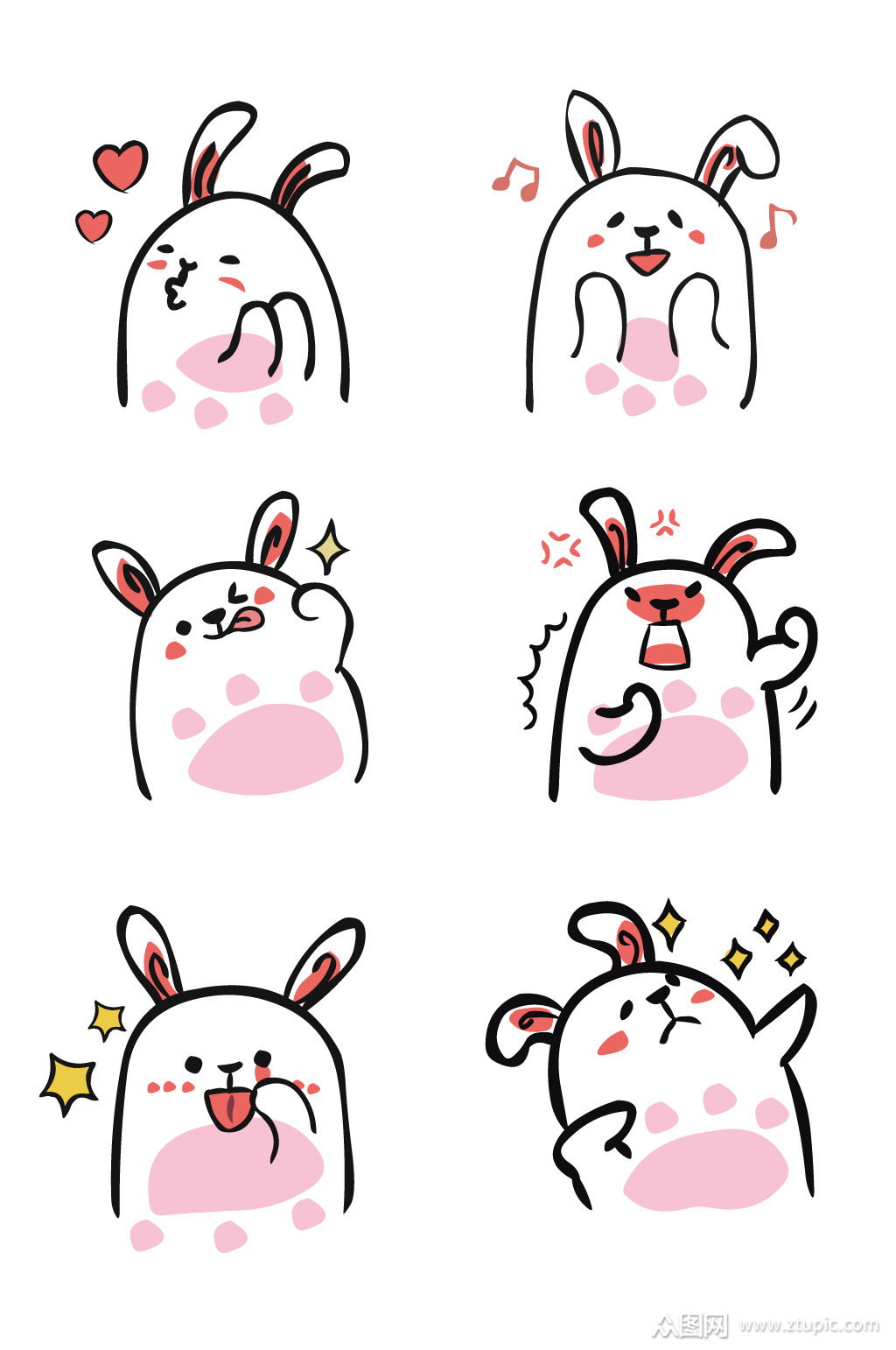 卡通动物图标动物表情