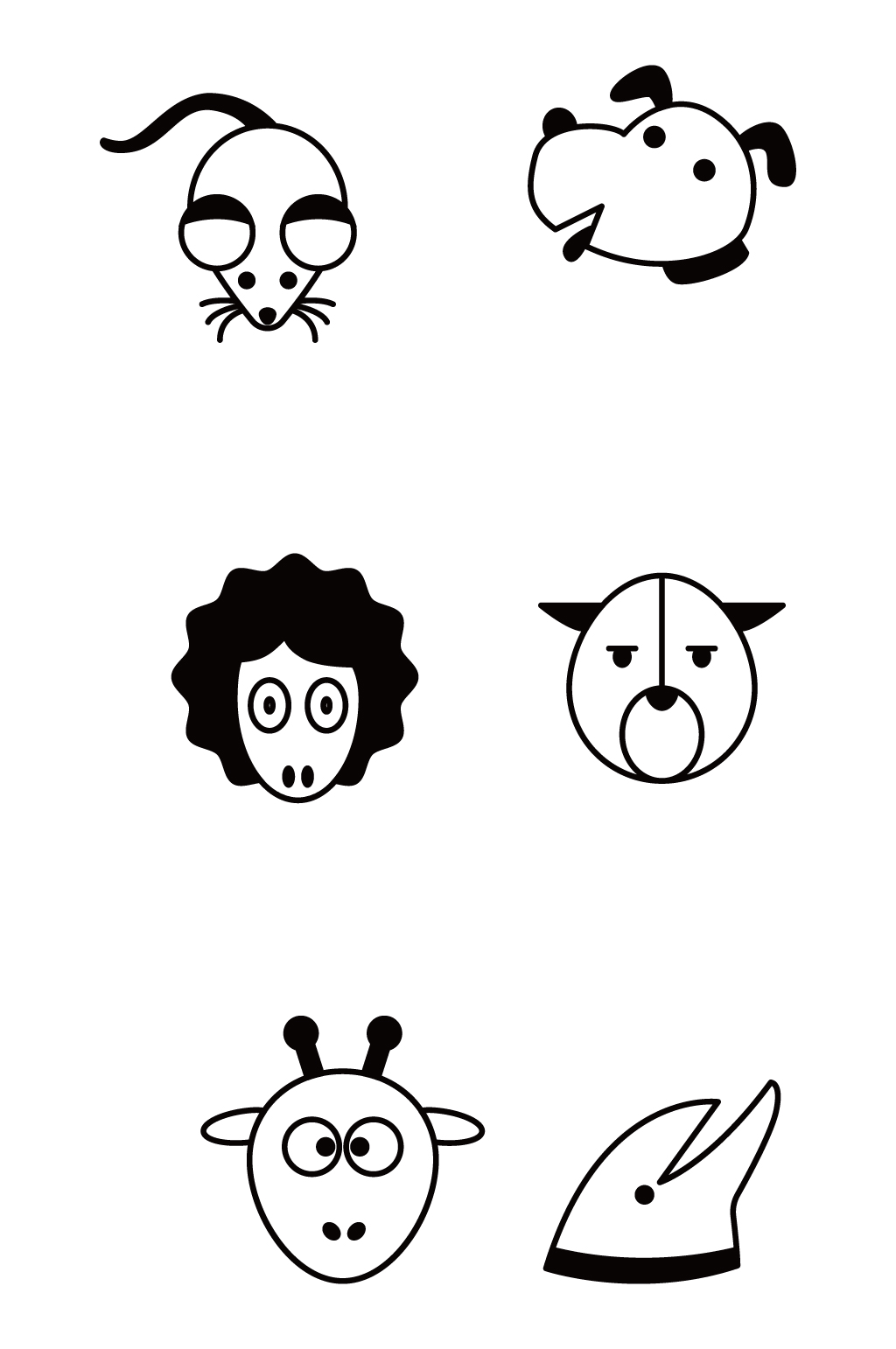 动物图标黑白简约