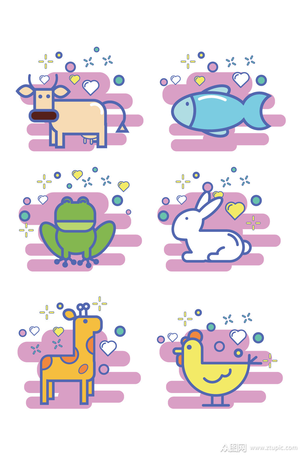 卡通动物动物图标模板下载-编号269407-众图网