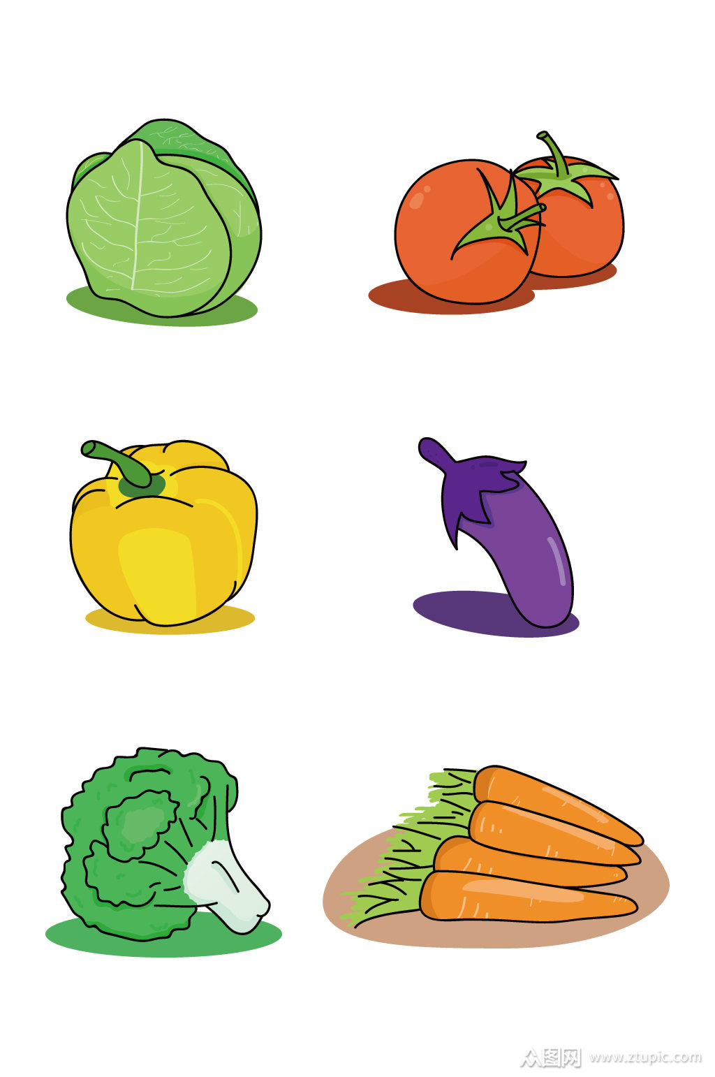 水果蔬菜卡通简笔画