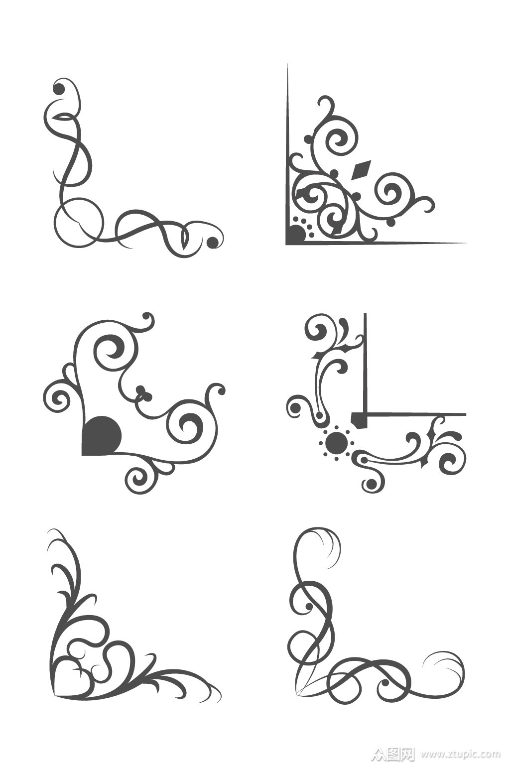 众图网独家提供边角花纹元素矢量图素材免费下载,本作