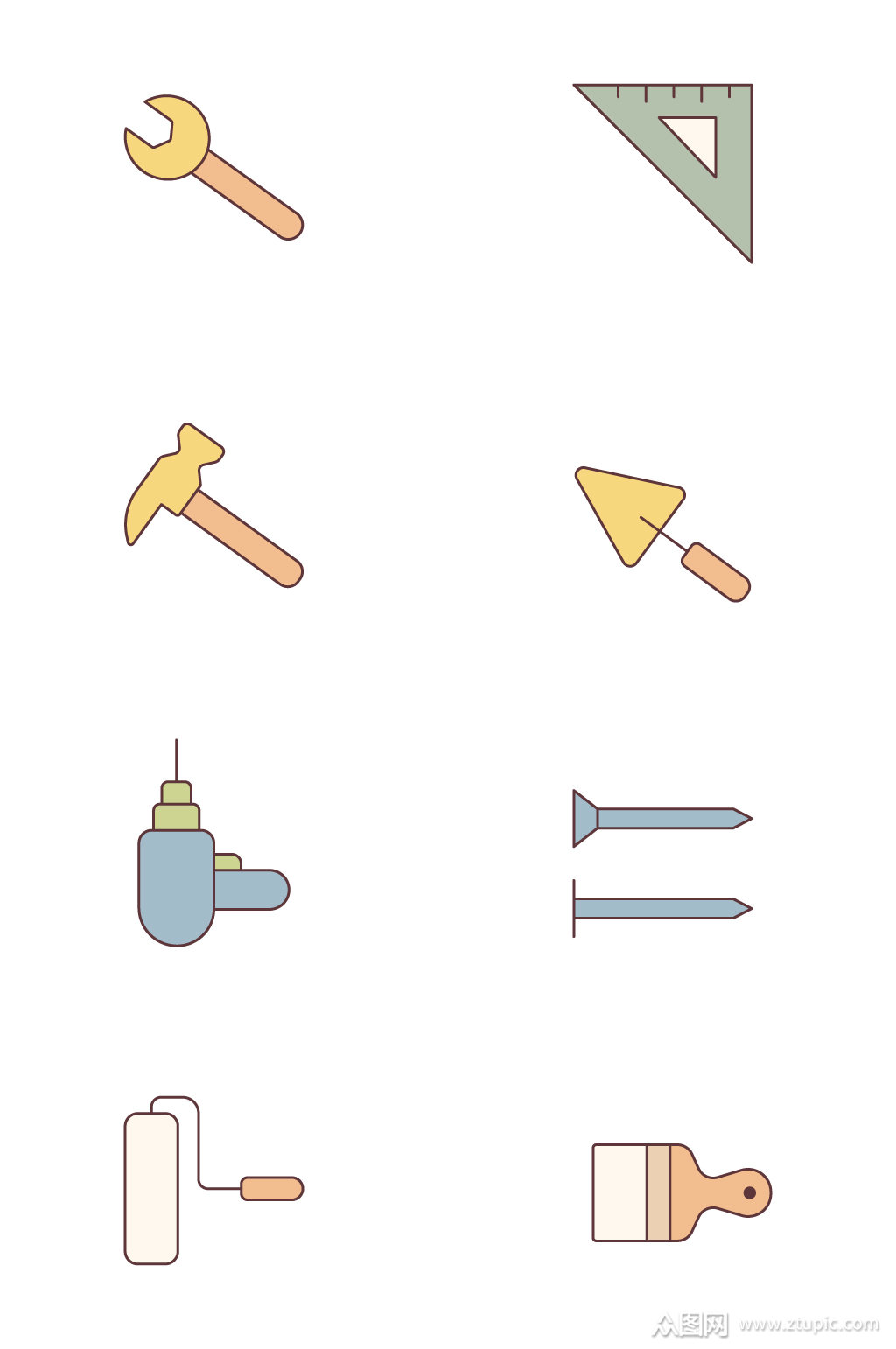 装修房子工具用品卡通元素