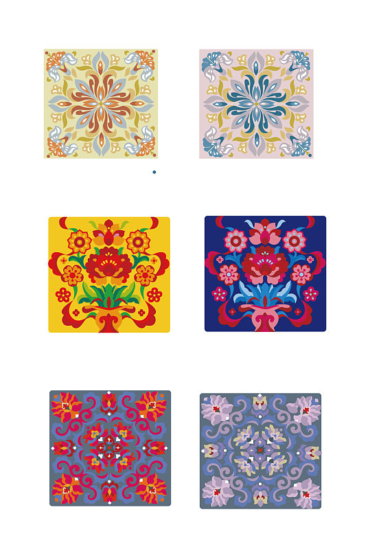 彩色花纹图案素材