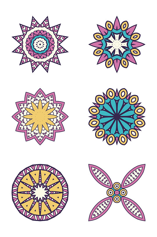 彩色花纹印花图案