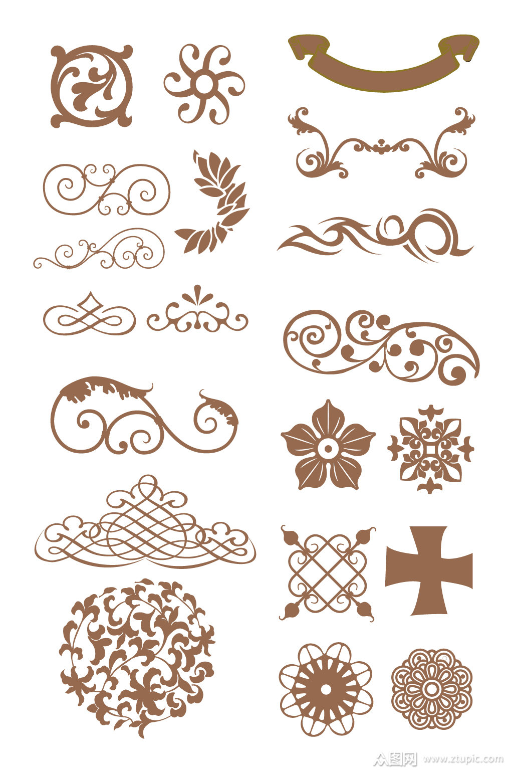 手绘边框欧式花纹