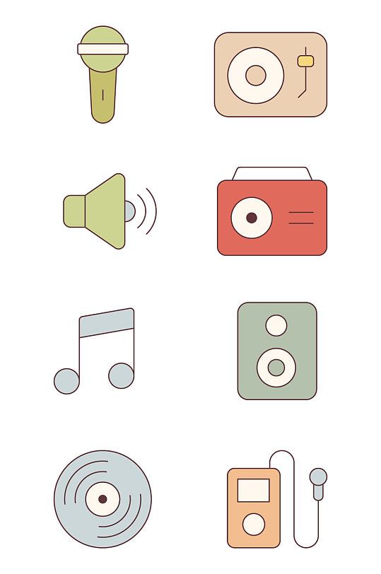 音响设备卡通元素