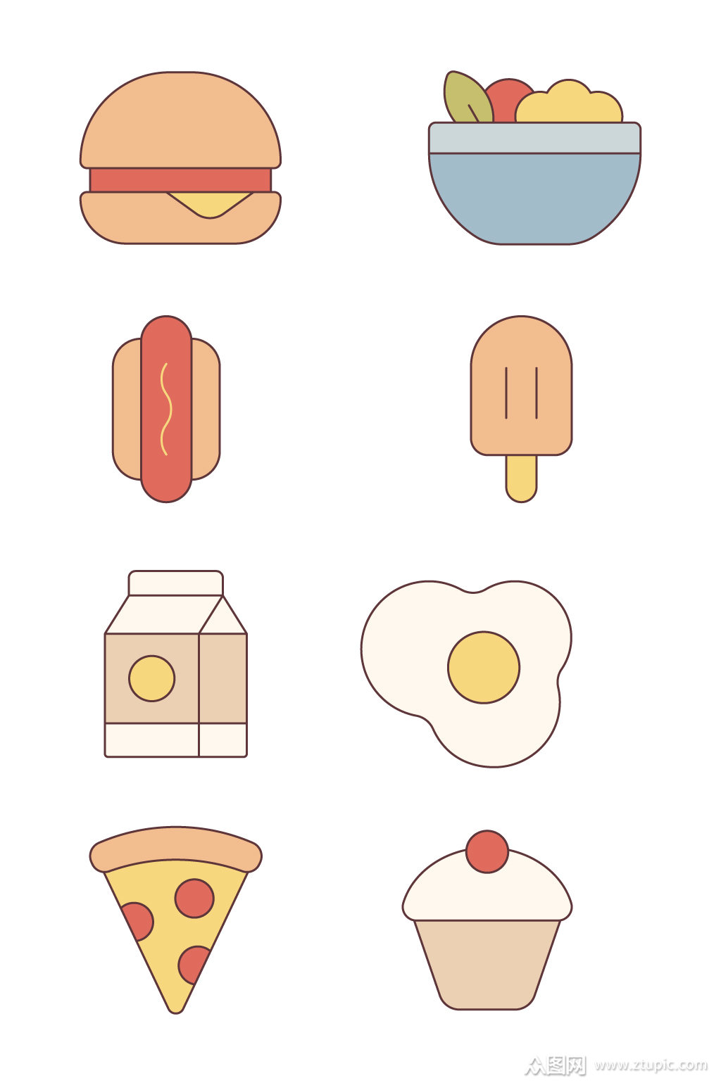 食物可爱卡通元素素材